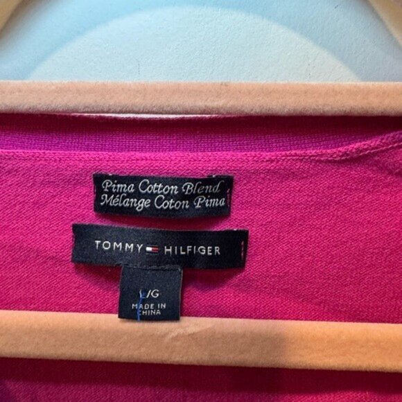 Tommy Hilfiger Pink Knit Pullover Sweater – Size L - Picture 4 of 5